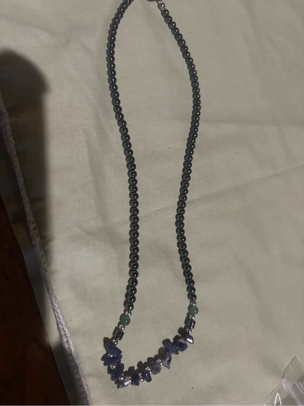 Blue Gemstone Beaded Necklace - Elegant Women's Jewelry